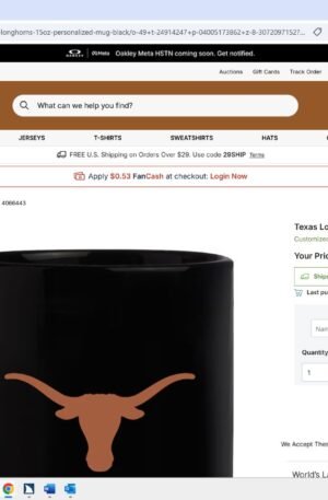 Texas Longhorns 15oz. Personalized Mug - Black