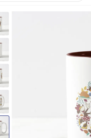 Thanksgiving Joy with Mickey and Minnie Two-Tone Coffee Mug
