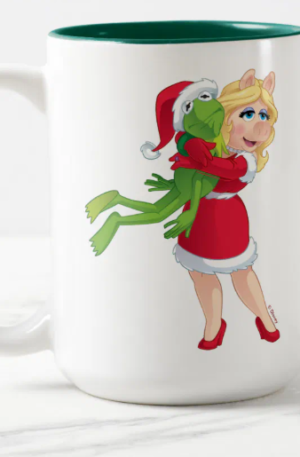 Kermit & Piggy Christmas Mug - Holiday Cheer & Smiles