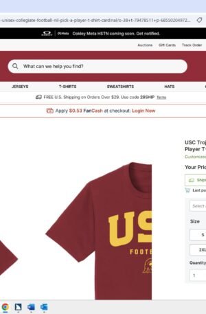 USC Trojans Unisex Collegiate Football NIL Pick-A-Player T-Shirt - Cardinal