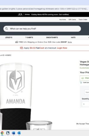 Vegas Golden Knights 3-Piece Personalized Homegating Drinkware Set