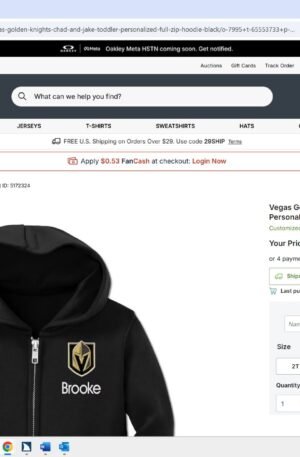 Vegas Golden Knights Chad & Jake Toddler Personalized Full-Zip Hoodie - Black