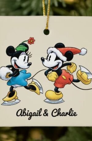 Official Disney Mickey Minnie Ice Skating Ornament