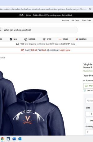 Virginia Cavaliers Playmaker Football Personalized Name & Number Pullover Hoodie - Navy
