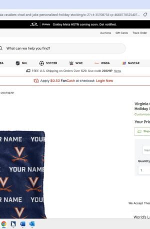 Virginia Cavaliers Chad & Jake Personalized Holiday Stocking