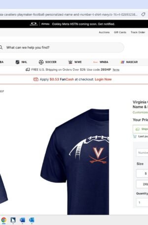 Virginia Cavaliers Playmaker Football Personalized Name & Number T-Shirt - Navy