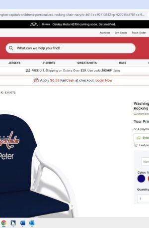 Washington Capitals Children's Personalized Rocking Chair - Navy