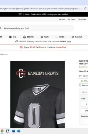 Washington Huskies GameDay Greats Unisex NIL Pick-A-Player Football Fashion Jersey - Purple