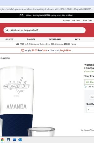 Washington Capitals 3-Piece Personalized Homegating Drinkware Set