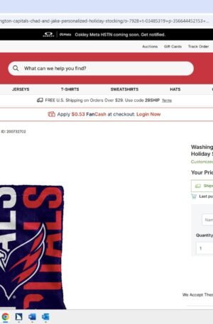 Washington Capitals Chad & Jake Personalized Holiday Stocking