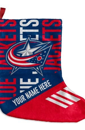 Personalized CBJ Holiday Stocking: Custom NHL Fan Decor
