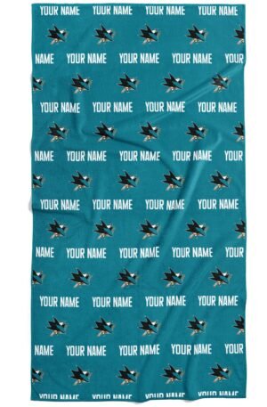 SJ Sharks Custom Horizontal Towel