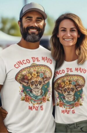 Cinco de Mayo Chihuahua Wearing Sombrero & Serape T-Shirt