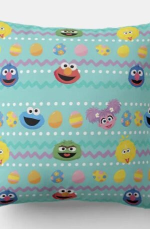 Sesame Street Easter Egg Pattern Throw Pillow