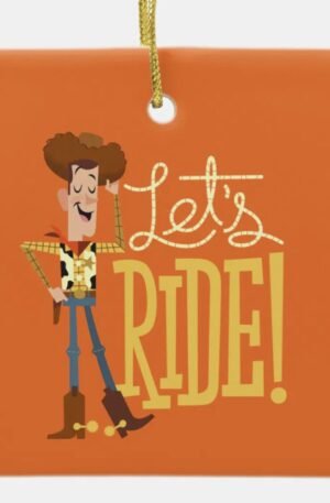 Toy Story 4 | Woody Illustration "Let's Ride" Ceramic Ornament