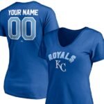 Royals Women's Personalized V-Neck Tee - Name/Number Blue
