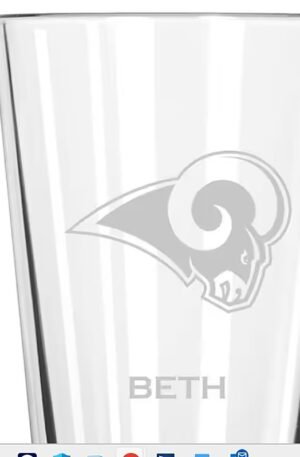 LA Rams 16oz. Custom Pint Glass