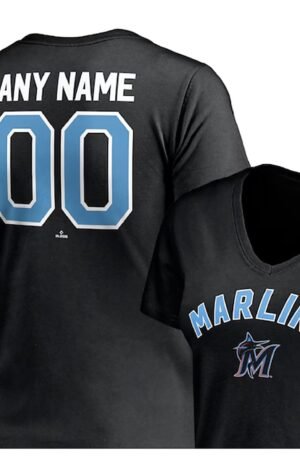 Fashionable Ladies' Marlins V-Neck Tee