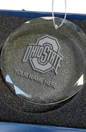 Ohio State Buckeyes 3.25'' Personalized Etched Glass Ornament