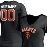 Giants Women's Personalized V-Neck Tee – Your Name & Number