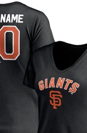 Giants Women's Personalized V-Neck Tee – Your Name & Number