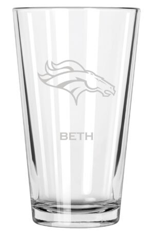 Denver Broncos 16oz. Custom Pint Glass