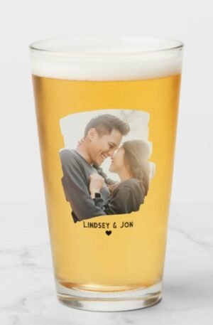 Modern Photo Custom Name or Message Beer Glass