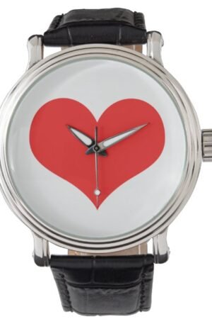 Red Heart Cute Valentine's Day White Custom Color Watch