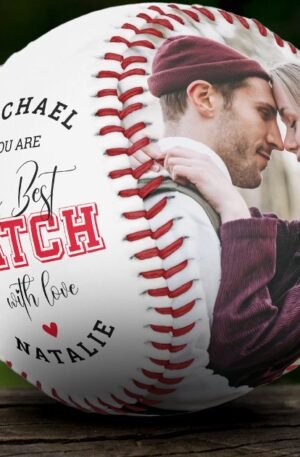 Best Catch Personalized Couple Photo Baseball