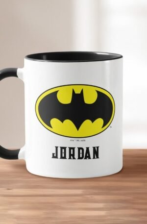 Batman Symbol | Bat Oval Logo | Add Your Name Mug