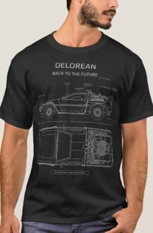 Delorean Time Machine - Back To The Future (White T-Shirt