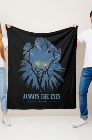 IT Always The Eyes Pareidolic Tree Tops Fleece Blanket