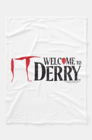 It_ Welcome To Derry Vintage Distressed Logo Horro Fleece Blanket