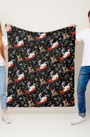 Rick and Morty | Christmas Reindeer Sleigh Pattern Fleece Blanket