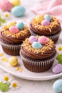 Chocolate Easter Nest Cupcakes Featured Image