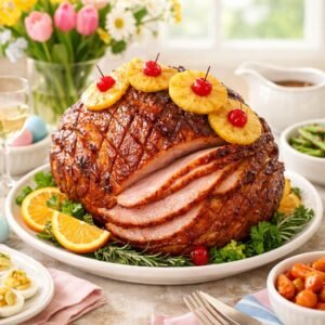 Honey Glazed Easter Ham Recipe Featured Image