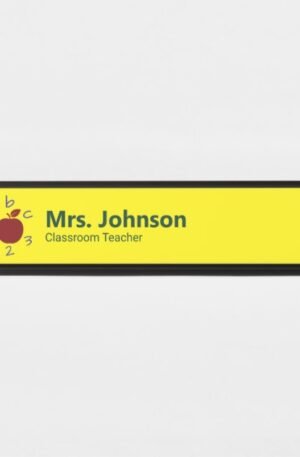 Apple ABC 123 Yellow Teacher's Name and Job Title Desk Name Plate