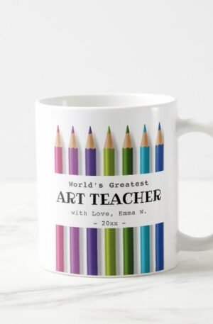 Art teacher gift idea personalized coffee mug