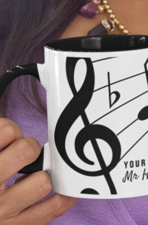 Black & White Custom Text Music Teacher/Student Mug