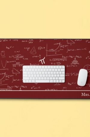 Maroon Math Formulas Algebra Teacher Desk Mat