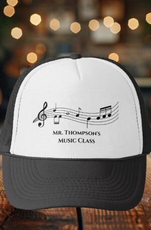 Musical Notes Band or Choir Teacher Custom Music Trucker Hat