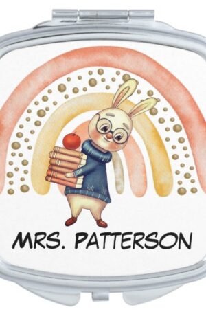 Personalized Name Teacher Gift Compact Mirror Cute