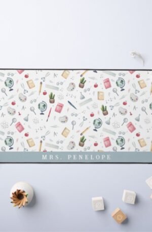 Teacher Gift | Watercolor Pattern Personalized Desk Mat