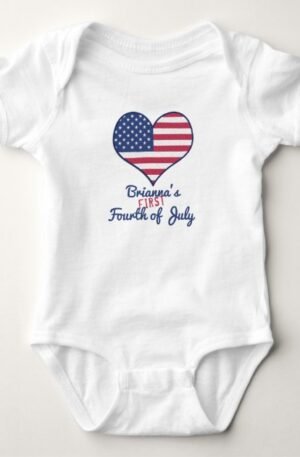 Baby First Fourth of July Bodysuit