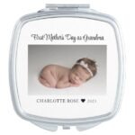 First Mothers Day Baby Photo Compact Mirror first_mothers_day_baby_photo_new_grandma_compact_mirror-
