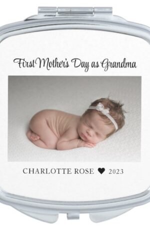 first_mothers_day_baby_photo_new_grandma_compact_mirror-