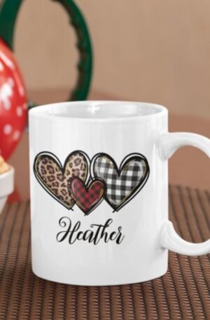 Leopard Heart Valentines day mug