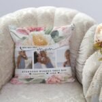 Mother's Day Floral Three Photo Collage Throw Pillow mothers_day_floral_three_photo_collage_throw_pillow-