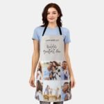 Photo collage elegant cream apron photo_collage_elegant_cream_modern_mum_mothers_day_apron-