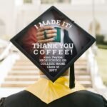 Black & White Typography Funny Graduation Cap Topper any_text_photo_black_white_typography_funny_graduation_cap_topper-r_v4n4ws_630